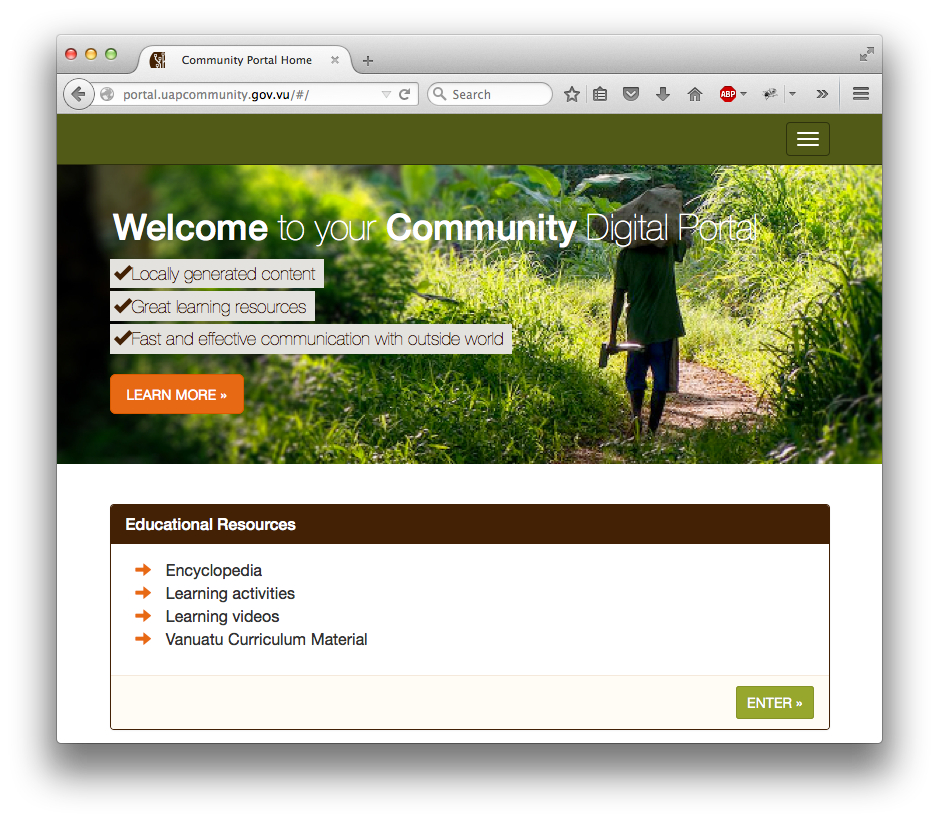 Community Portal Tablet View