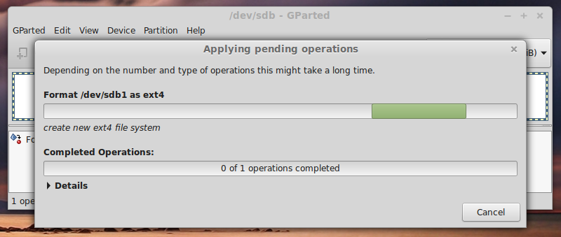 Partitioning formatting