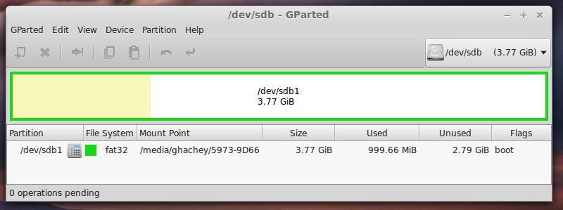 Partitioning change disk to sdb