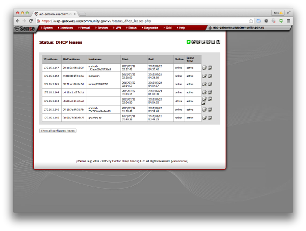 pfSense DHCP Leases