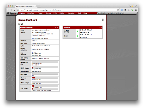 pfSense Logged In