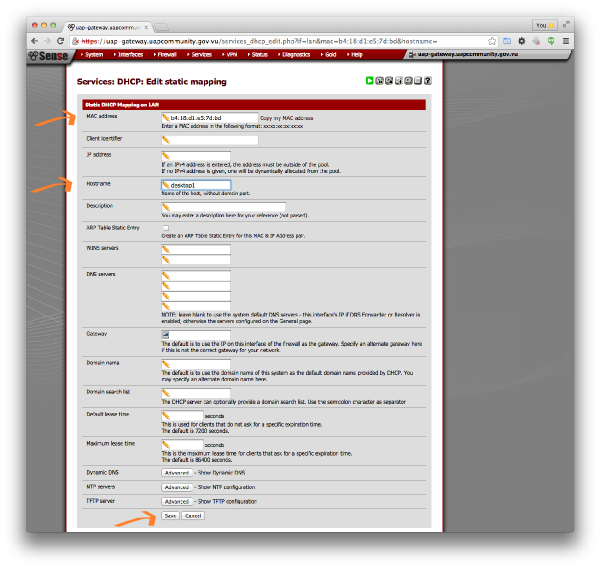 pfSense persist lease