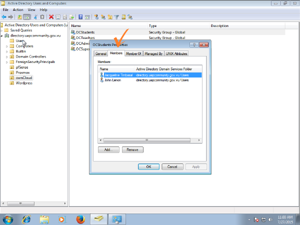 Windows 7 RSAT browsing group