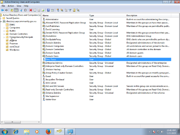 Windows 7 RSAT creating new user created