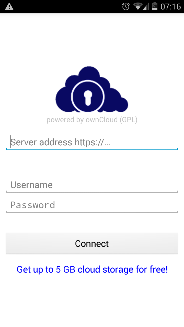 ownCloud Android connecting to server