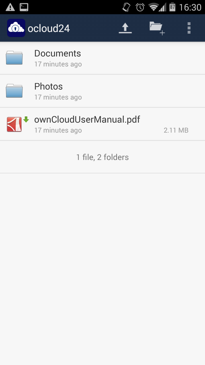 ownCloud Android login